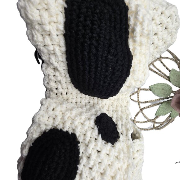 Japanese Chin Breed Puppy Dog Black & White Scarf Crochet Handmade byBren - Picture 4 of 7
